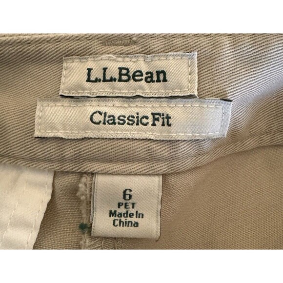 L.L. Bean Pants Women 6P Petite Classic Fit Tan Khaki Classic Easy Care - Picture 5 of 10
